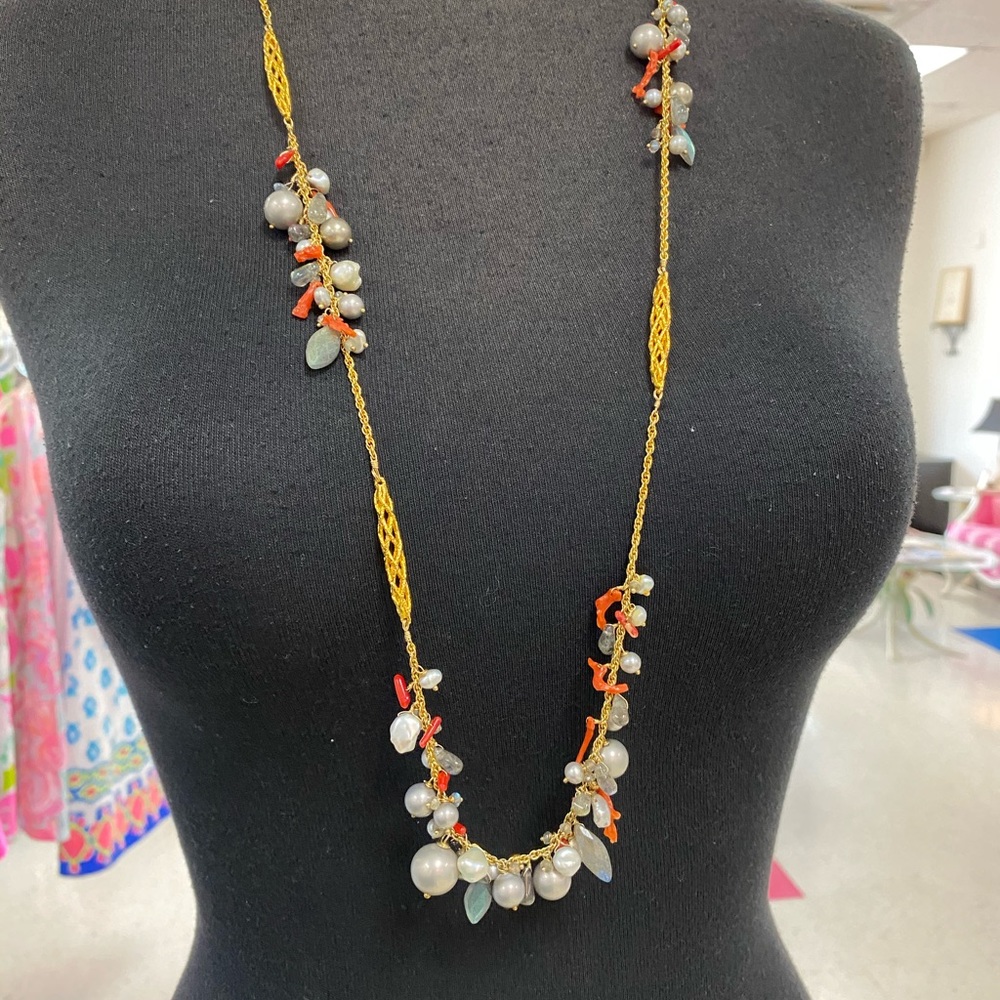 Alexis Bittar Semi Precious Pearl Coral